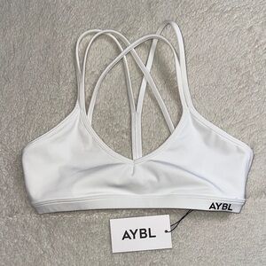 AYBL Essential Strappy Sports Bra in White - Brand New With Tags.